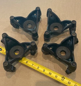 (4) VTG Antique 3 Wheel Cast Iron Casters Stove Piano Cart Wheels Movers - Picture 1 of 16