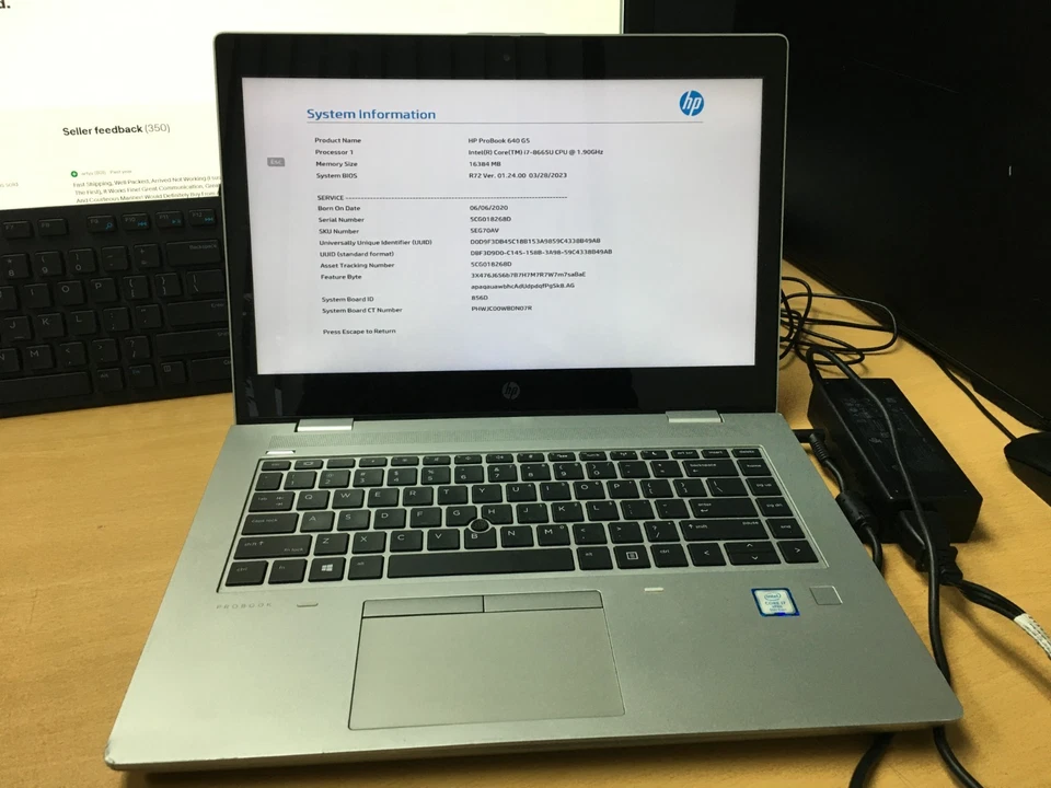 HP ProBook 640 G5 14.1" Intel 1.9GHZ Core i7-8565U 16gb Ram 512GB M2 Touch - Image 1 of 4