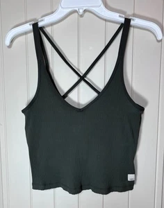 Vuori Crossback Tank Top Sports Green Ribbed Athletic Workout Summer Beach M - Picture 1 of 8
