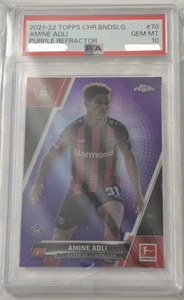 2021-22 Topps Chrome Bundesliga Amine Adli RC 70 Purple Refractor /299 PSA 10 - Picture 1 of 1