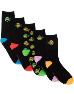 Teenage Mutant Ninja Turtles Mens 7-11 UK Calf Socks Set of 5 - Picture 1 of 10