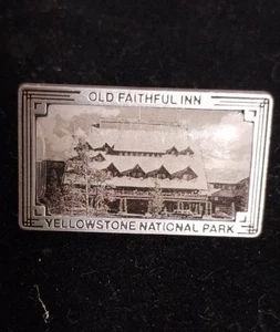 Old Faithful Inn Yellowstone National Park Travel Souvenir Postcard Photo Pin - Picture 1 of 2