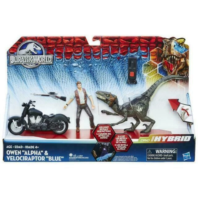 Hasbro Jurassic Park Alpha Cycle & Hybrid Raptor Action Figure
