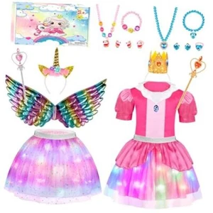 Toddlers Light Up Princess Dress Up Clothes for Little Girls 3-6, Unicorn & - Picture 1 of 8