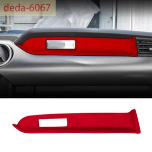 Suede Wine Red Copilot Dashboard Panel Trim For Ford Mustang 2015-23 Accessories - Picture 1 of 12