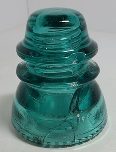 Hemingray 42 Blue Aqua Teal Glass Telegraph Insulator Made in USA Collectible - Picture 1 of 9