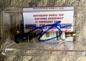 Jimmie Johnson Spark Plug Victory @ 2010 Daytona Gatorade autographed signed JSA - Picture 1 of 1