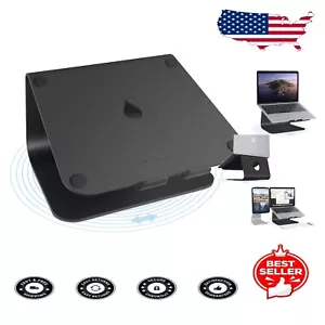 Stylish Black Laptop Stand for Apple & PC - Ergonomic with Airflow Improvement - Picture 1 of 6