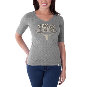 Women's NCAA Texas Longhorns Half Length Sleeve Retro V-Neck by '47 Brand - Picture 1 of 1