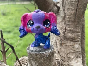 Littlest Pet Shop/LPS rosa lila & blau Hund bezaubernd OOAK individuell handbemalt - Bild 1 von 12