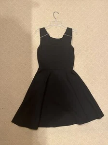Abito nero nuovo senza etichette Bloomingdales AQUA senza maniche tank con cerniere XS $88 - Foto 1 di 4