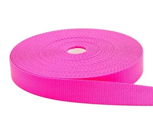 1 Inch Hot Pink Nylon Webbing 1" Width Medium Weight Nylon strap  - Picture 1 of 1