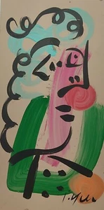 Original Peter Robert Keil abstract oil painting on board size 12 x 24 inches - Picture 1 of 4