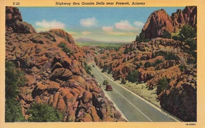 POSTAL DE LINO VINTAGE PRESCOTT AZ GRANITE DELLS HIGHWAY 1941 121224 T - Imagen 1 de 2