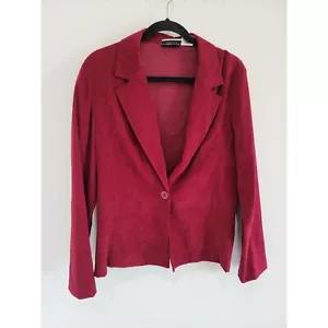 Fashion Bug dunkelroter Wildlederblazer Größe L - Bild 1 von 6