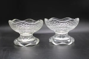 Vintage Anchor Hocking Kerzenhalter - 2er Set - beidseitig Klarstruktur Glas - Bild 1 von 8