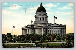 Postkarte Utah State Capitol Salt Lake City Vintage verschickt 1953 Waldbrände verhindern - Bild 1 von 4