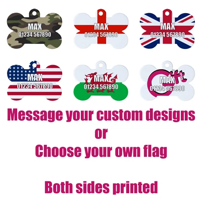 Personalised Pet ID Tags UV Stable Custom Plastic Dog Name Tag Discs UV Printed - Image 1 of 4