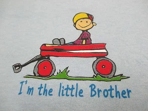 Pelli di coniglio ""I'm The Little Brother"" T-shirt blu bambini ragazzo in carrozza 2T o 4T - Foto 1 di 5