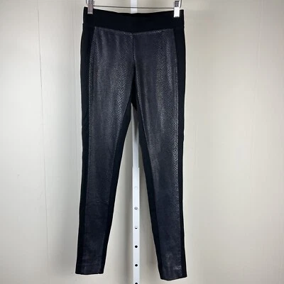 Cache Negro Leggings Pantalones Piel de Serpiente Reptil Estampado Brillante Para Mujer XS Foto 1 de 4