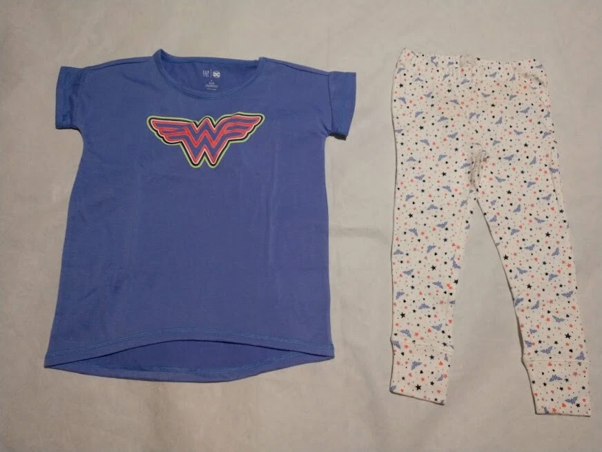 NWT Gap Kids Girls Wonder Woman Short Sleeve Pajamas PJs 4 - Image 1 of 1