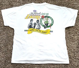 NBA Finals Lakers Los Angeles vs Boston Celtics 2010 -Johnson Bird T-shirt Sz XL - Picture 1 of 5