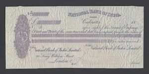 India - National Bank of India Proof in Brightish Violet Color Late 1800 - Picture 1 of 2