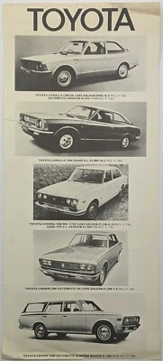 Original Toyota Sales Brochure / Leaflet For Corolla, Corona Mk II & Crown c1970 - Image 1 of 2