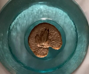 George Bucquet Fire & Light STYLE Gussglas Frosch blau aqua NEUWERTIG - Bild 1 von 6