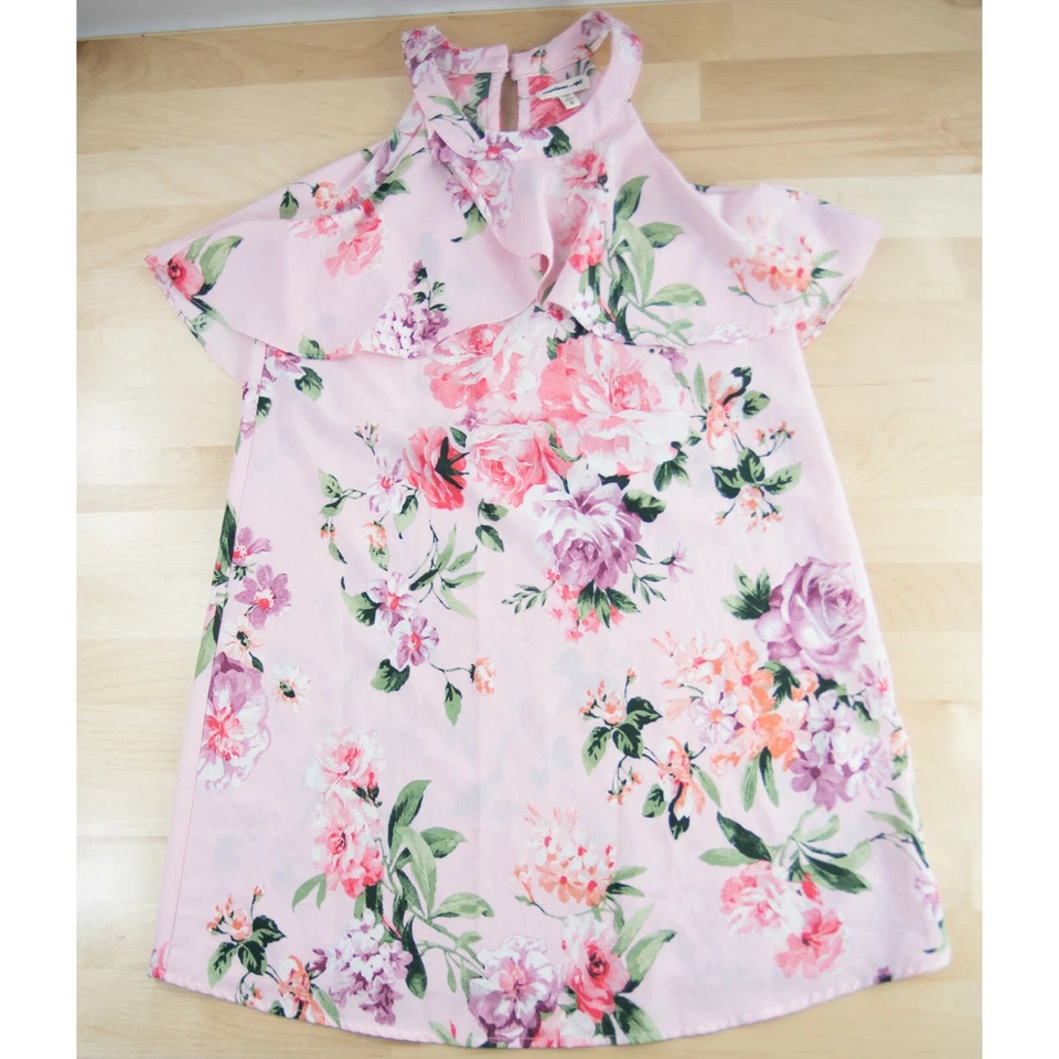 Vestido de verano Monteau niña rosa floral sin mangas sol 8 Foto 1 de 4