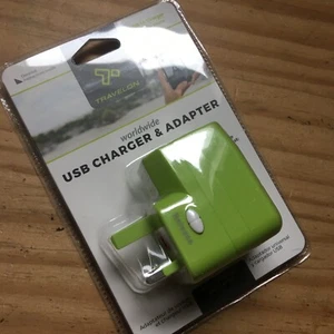 Travelon Worldwide Green USB 1A Charger & Adapter Max 750W Travel easy 110V/220V - Picture 1 of 6