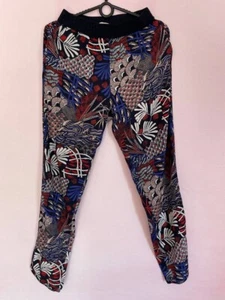 H&M Conscious Womens Pants 4 Multicoloured Floral Tribal Pull On - Picture 1 of 7