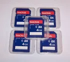 Lot of 5 New SanDisk 4gb SD Memory Cards - 4 gb SanDisk SD Cards
