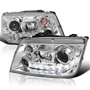 Clear Fits 1999-2004 Volkswagen Jetta Led Strip Projector Headlights Left+Right - Picture 1 of 9