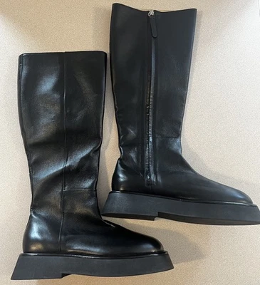 Botas altas hasta la rodilla Wandler negras rosas de cuero NUEVAS talla 39,5 - Imagen 1 de 4