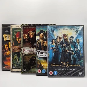 Pirates of the Caribbean 1-5 (Box Set) (DVD, 2017) 3 films sealed - Free Post - Picture 1 of 21