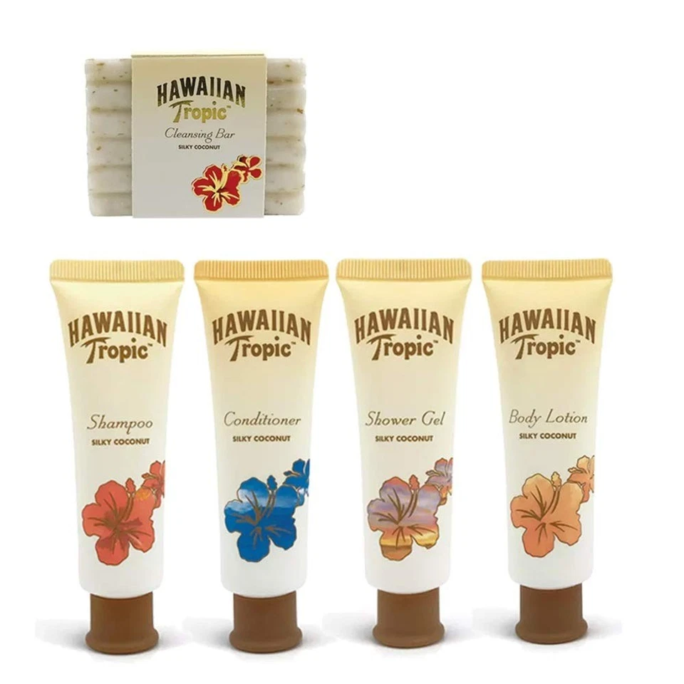 Hawaiian Tropic Travel Set Shampoo, Conditioner, Lotion, Shower gel, Soap - Image 1 of 1