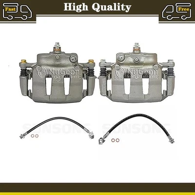 Juego de 4 pinzas de freno delanteras y manguera para Nissan D21 1992 1993 1994 Foto 1 de 4