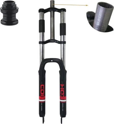 CDH 26" Bicycle Fork 1" Threaded Triple Tree Suspension Bike Fork - Disc Brake - Image 1 of 4