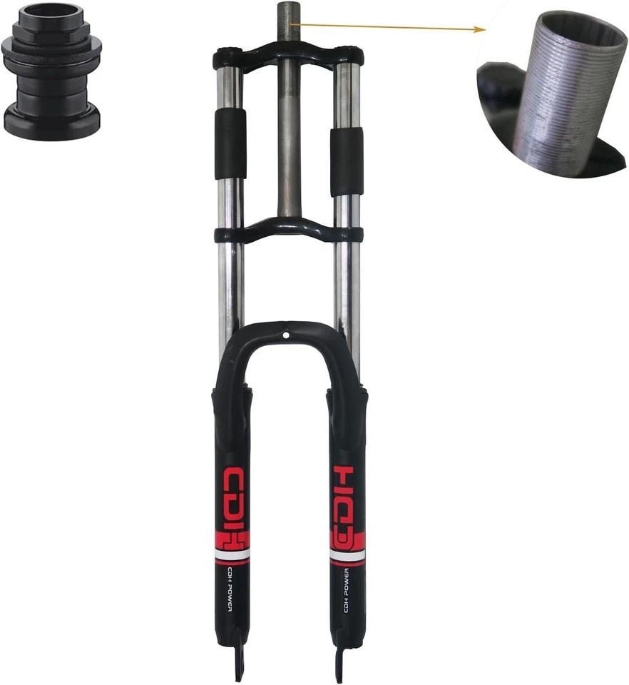 CDH 26" Bicycle Fork 1" Threaded Triple Tree Suspension Bike Fork - Disc Brake - Image 1 of 4