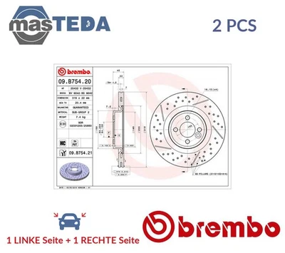 09B75421 BREMSSCHEIBEN SATZ VORNE BREMBO 2PCS NEU OE QUALITÄT - Image 1 of 4