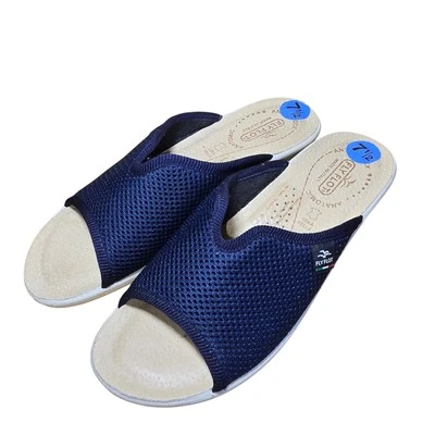 Sandalias Fly Flot Italianas Azul Marino Cuña Deslizable Malla Anatómica Mujer 7.5 EU 38 Foto 1 de 4