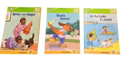 Lot Of 3 Leap Frog Tag Readers Books-Rose & Hope Dan's Game @The Lake Long Vowel - Image 1 of 4