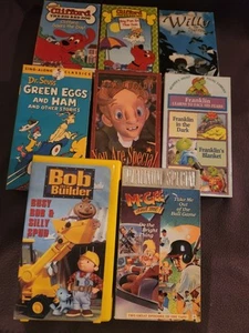 8 VCR Tapes Kids Shows, Clifford, Willy,Green Eggs Ham, You Are Special,... - Picture 1 of 2