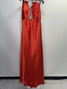Le Chateau Red Satin Ballgown Evening Dress, Size 9/10. - Picture 1 of 8