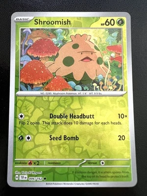 Shroomish Common SV05: Temporal Forces Reverse Holo 006/162 NM - Image 1 of 2