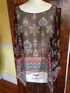 Coldwater Creek talla Blusa superpuesta 100 % seda 8 - Imagen 1 de 7