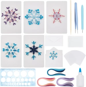 20 Set DIY Weihnachts Schneeflocke Quilling Kit Handgemachte Schneeflocke Quilli - Bild 1 von 7