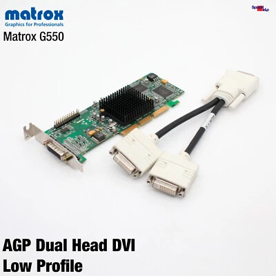 Low Profile Graphics Card Matrox G550 G55MADDA32DB Dual Head DVI 32MB Video Card - Image 1 of 4