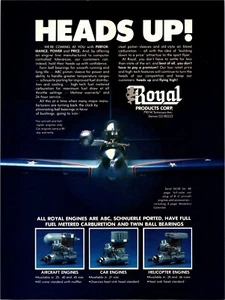 Royal RC Engines Print Ad Wall Art Decor Ephemera Heads Up - Picture 1 of 1